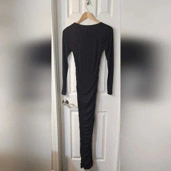 NWT GOOD AMERICAN Ruched Squareneck Maxi Dress - Picture 7 of 7